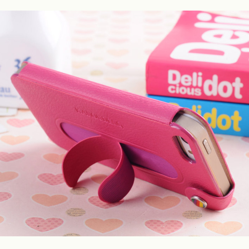 iphone5s直插式皮套 功能型靠背款苹果保护套