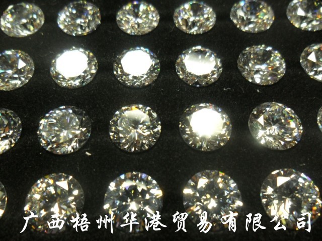【华港宝石 锆石批发 梧州宝石 皓石 圆形白色aaa裸石 厂家直销】价格