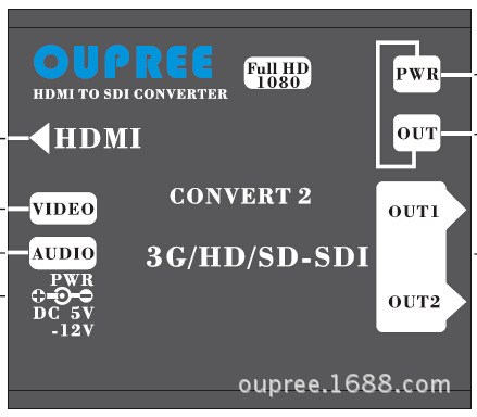 欧柏锐科技-OPR-HS104 HDMI转SDI 转换器 全