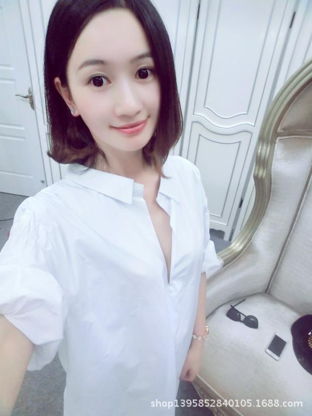批发采购女式衬衫-2014高级定制白色男朋友衬