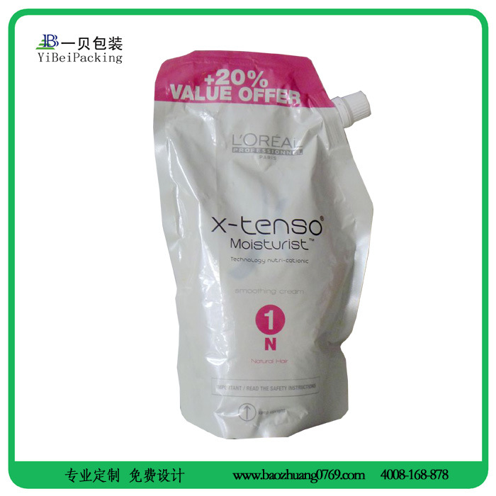 实体厂家订做烫发水塑料自立袋,可带嘴可做手提等,量大从优