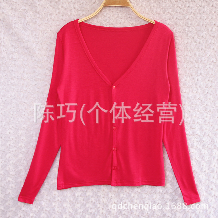 批发采购<em>女式针织衫</em>-14新春<em>款开衫</em>女莫代尔棉