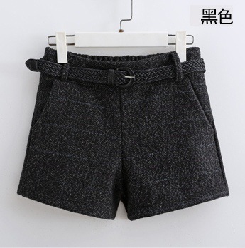 2014年韩版秋<em>冬装</em>新款毛呢<em>短裤女 松紧腰</em>加厚