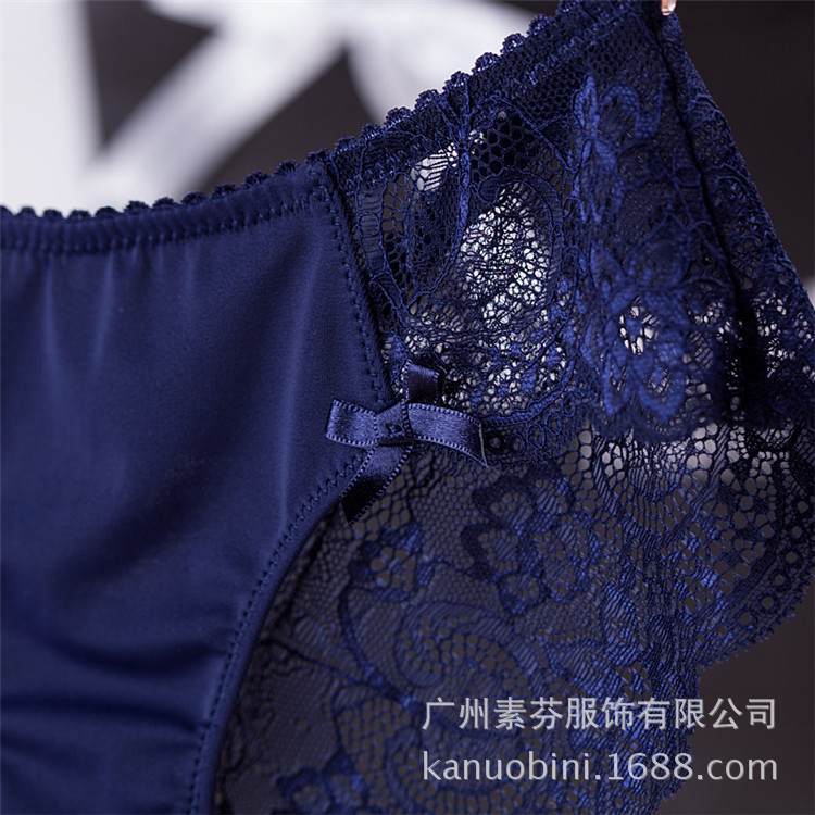 【欧美一线品牌 牛奶丝蕾丝拼接性感低腰女士