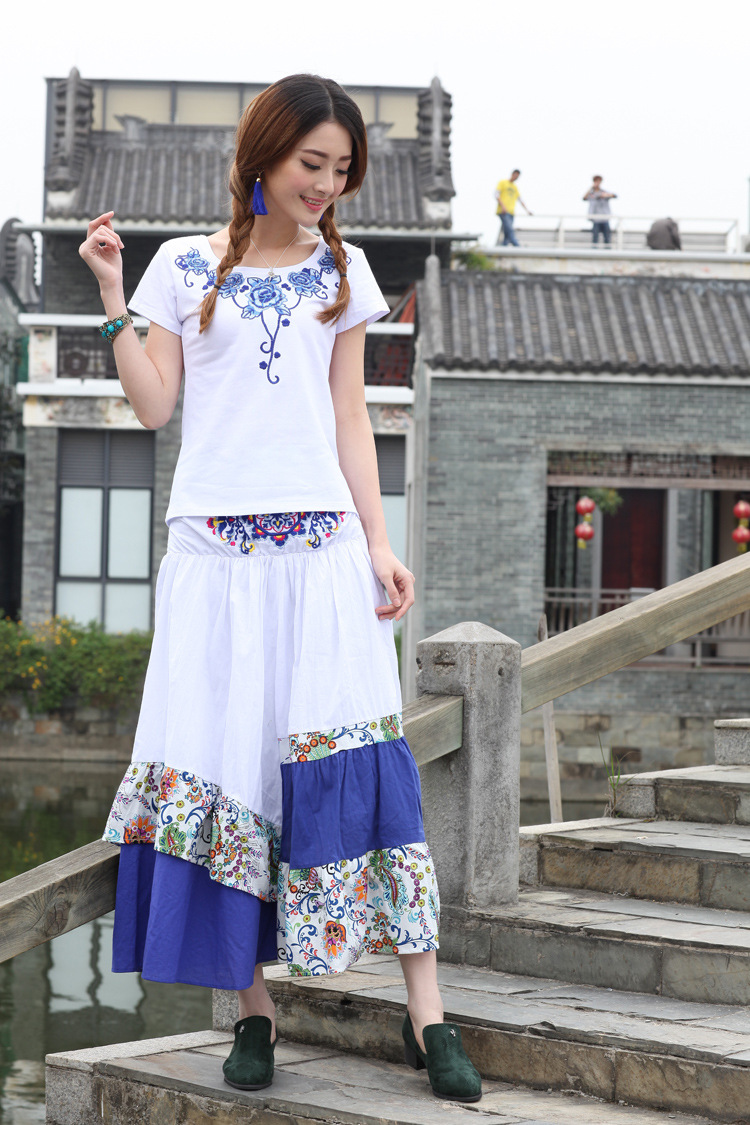 批发采购半身裙-2014新款民族风半身裙 刺绣图