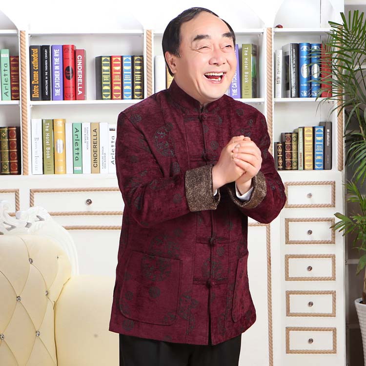 中老年唐装 男 秋冬装外套 中式服饰 民族服饰中