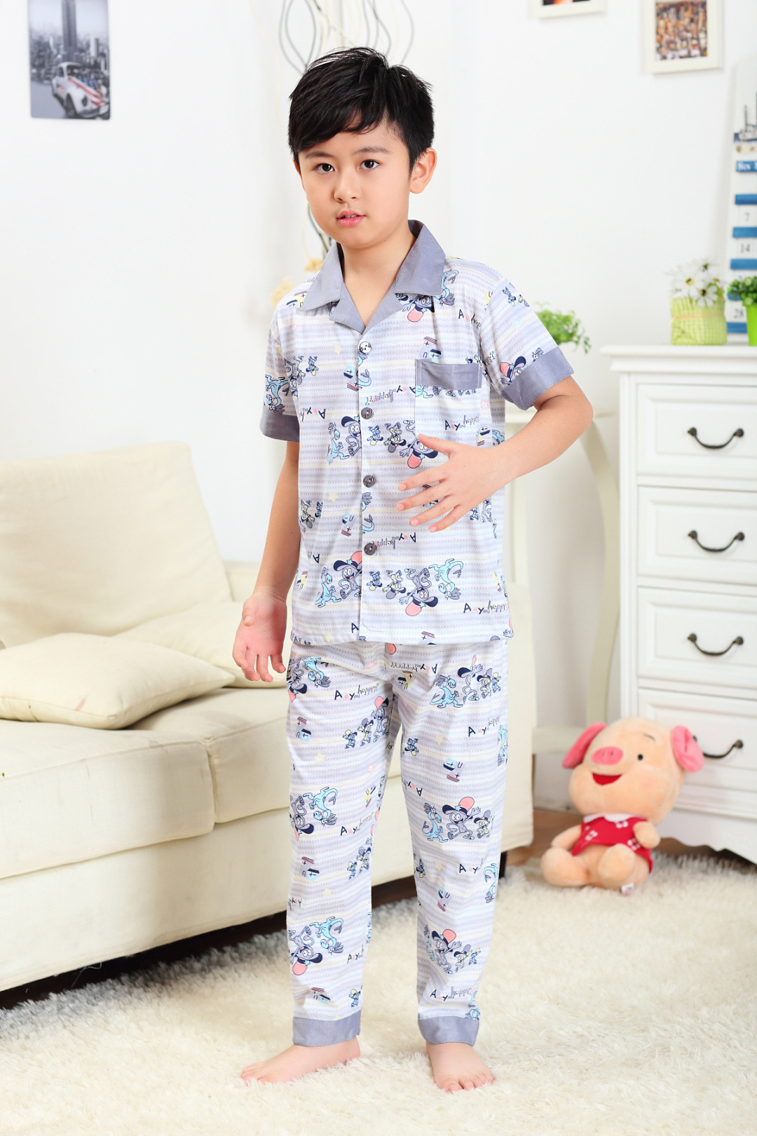 夏季新款 <em>睡衣</em> <em>男童卡通版</em>短长童装<em>睡衣</em> 图片_