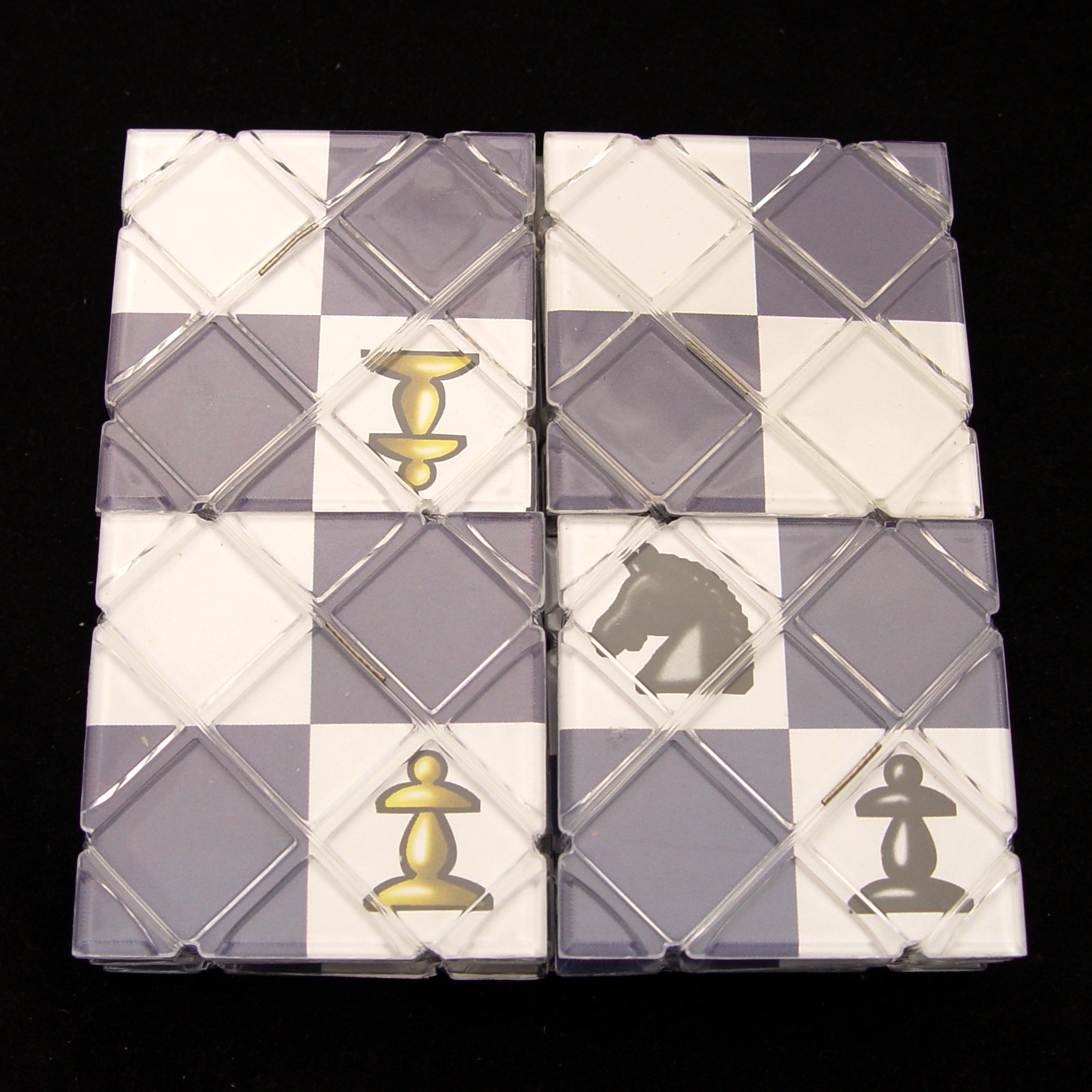 【凌奥16片魔板(国际象棋)】白,蓝色魔板,塑料袋装,益智玩具