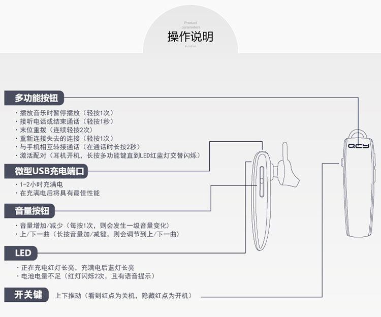 纽曼l1蓝牙耳机说明书,纽曼蓝牙耳机说明书 qcy蓝光q13 蓝牙耳机通用型mini 入耳式无线耳麦立体声支持音乐