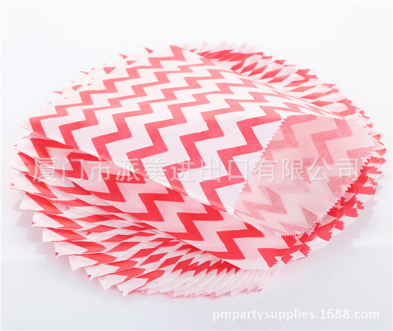 red chevron paper bags