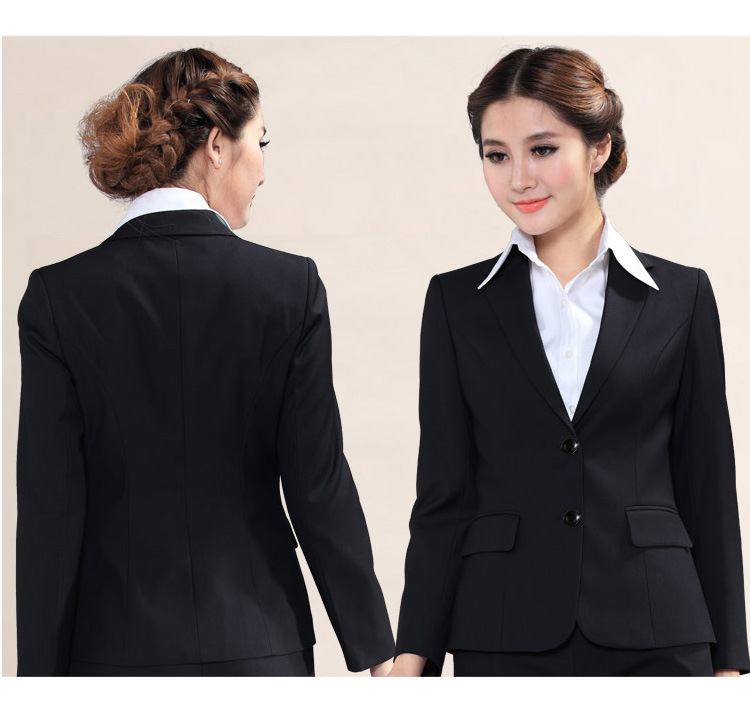 女装高档修身女士<em>外套</em>欧美<em>女黑色西装</em>套装职业