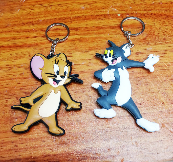 汤姆猫和老鼠卡通动画片钥匙扣动漫周边可爱双面硅胶挂饰品创意