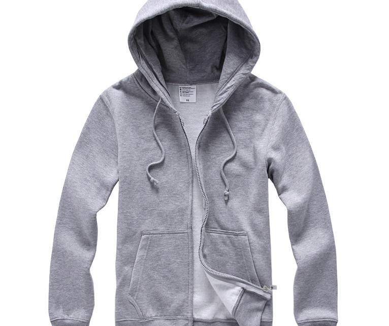 定做批发连帽拉链加绒卫衣春秋时尚卫衣青年男