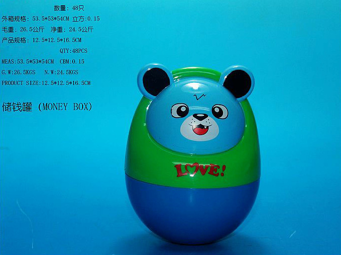 广东汕头供应热卖不倒翁存钱罐 大号卡通娃娃不倒翁储钱罐 精美存钱罐