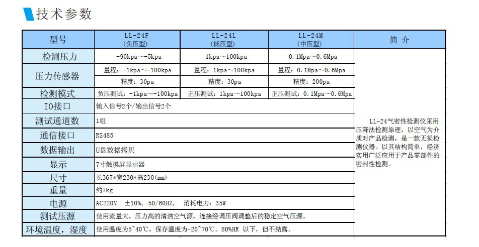 技术参数