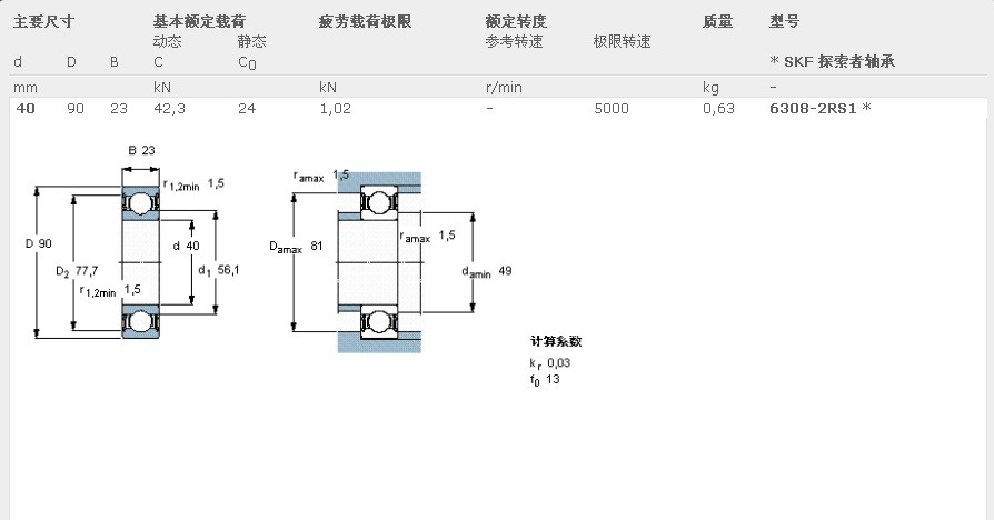 skf轴承 6308-2rs1/c3 正品深沟球销售 质量保证 天津经销