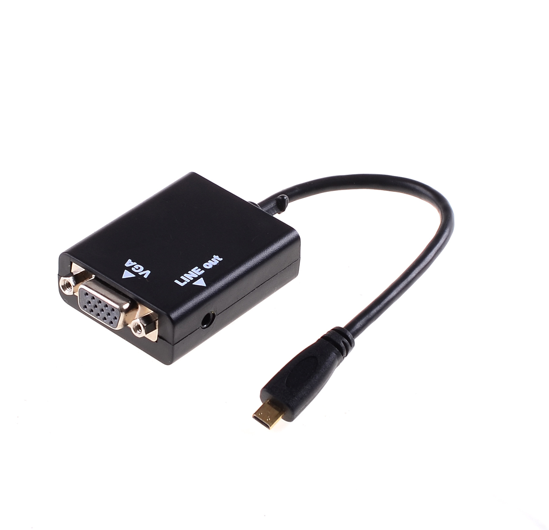 厂家直供 质量保证 micro hdmi转vga转接线 带音频连接线xpb1077