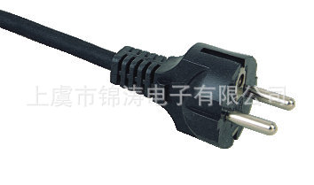 JT003-B欧标三芯直插电源线插头1.85元
