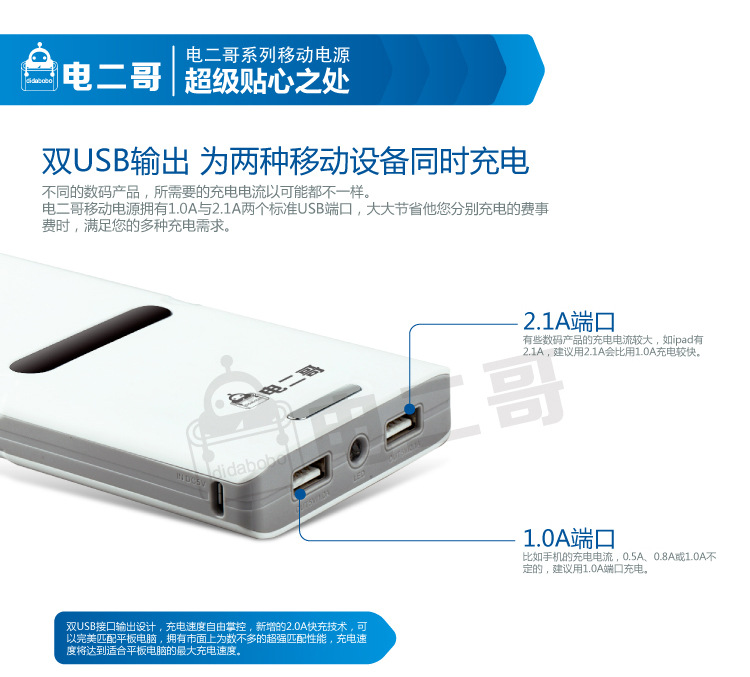 超大容量夏新LW20-20000毫安 8节18650电芯聚合物移动电源