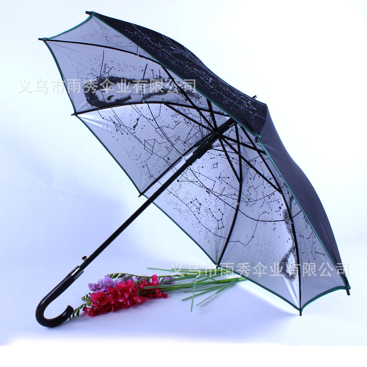 雨秀 银胶布内印刷直杆伞