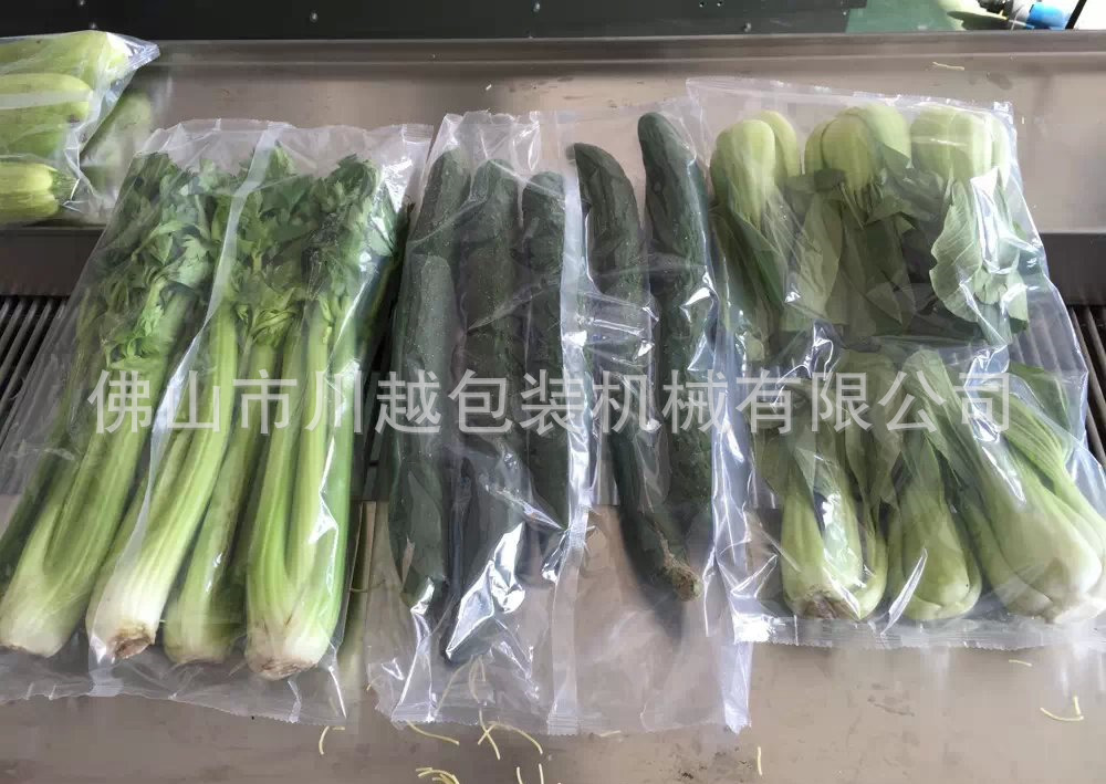 枕式蔬菜包装机 伺服控制蔬菜送料,自动封口,计量 省膜不切料