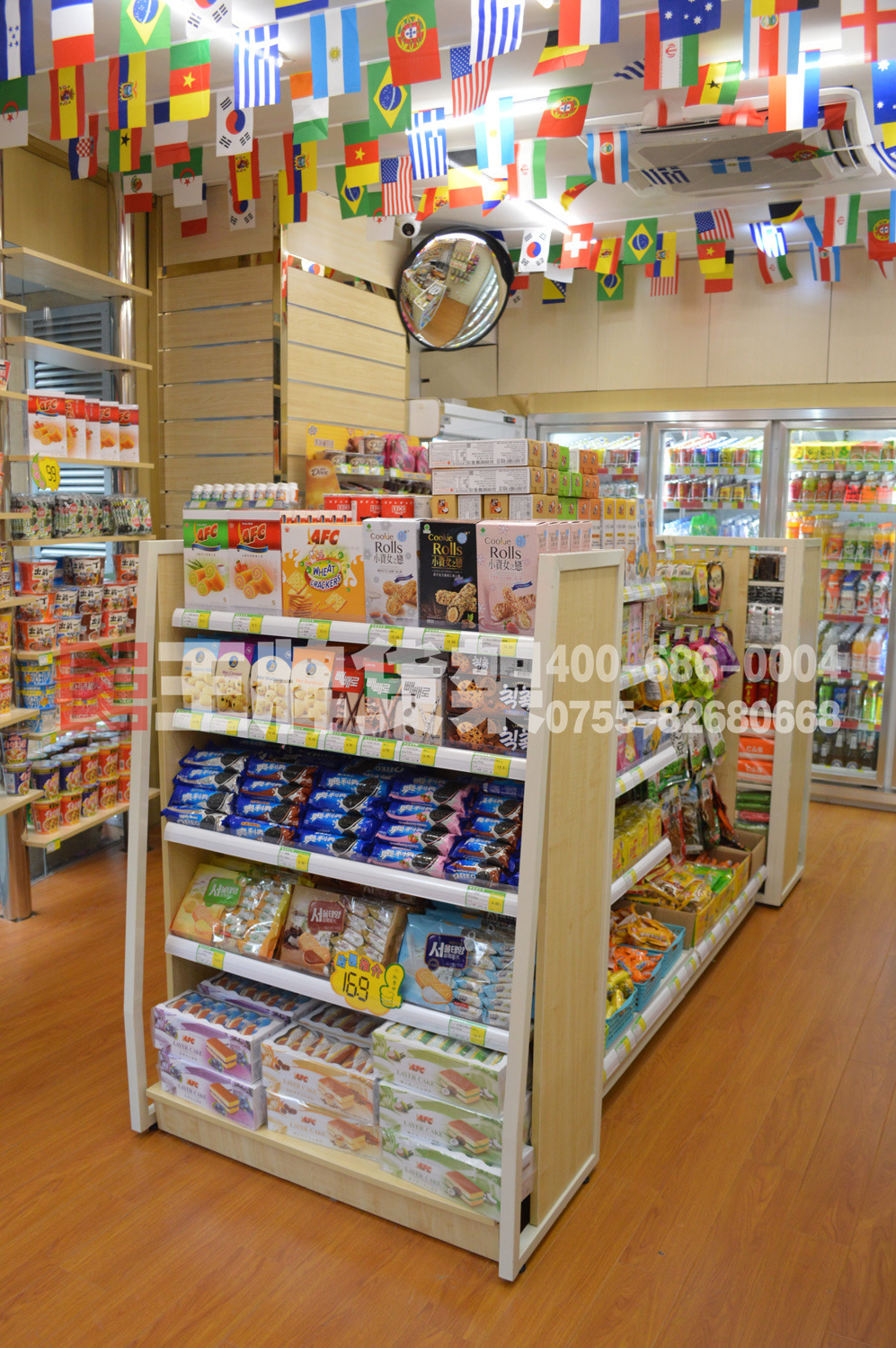 广东精美便利店货架|高端便利店中岛货架|便利店时尚收银台