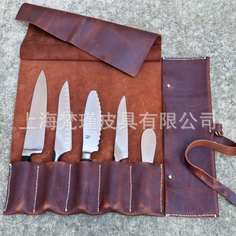 定做牛皮刀套 大小尺寸定制 上海工厂订制真皮刀套 厨师厨具套