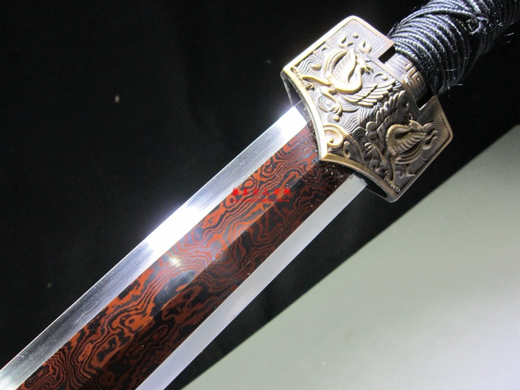 正品龙泉宝剑 八面汉剑镇宅刀剑高档全铜发红汉剑高硬度未开刃