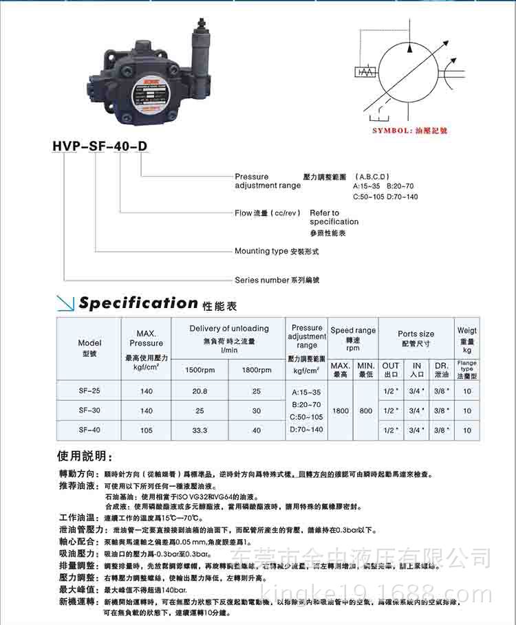 HVP中压变量叶片泵