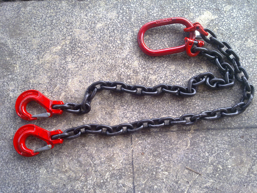 可订制 起重吊具吊链 铁链挂钩吊环吊索具 双腿成套链条吊钩