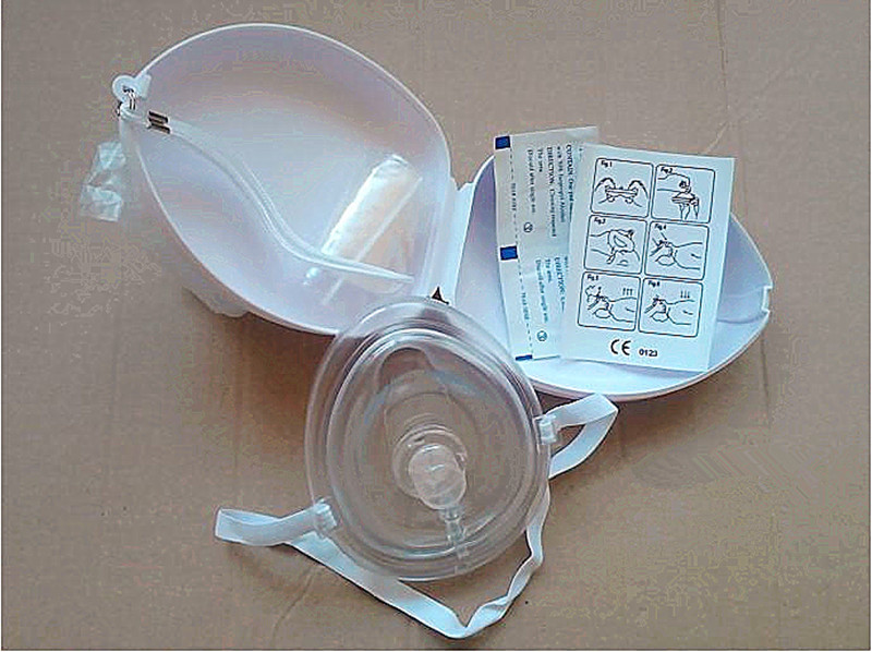 现货单向阀心肺复苏教学急救培训呼吸面罩带气囊cpr mask