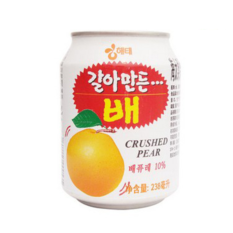 一级货源 正宗原装进口韩国海太饮料批发 海太梨汁 238ml/罐