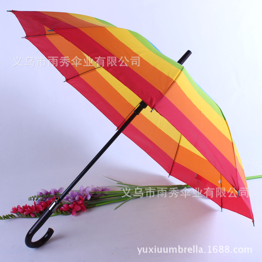 雨秀 花色直杆雨伞现货 批发
