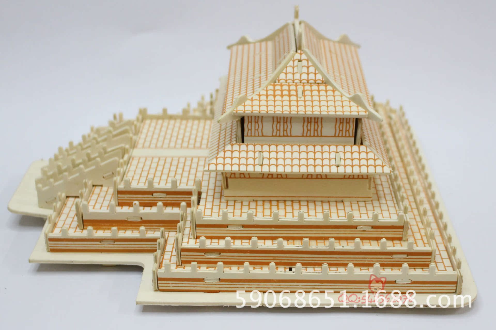 厂家批发摆地摊热销产品3d木质立体拼图儿童拼装益智玩具太和殿