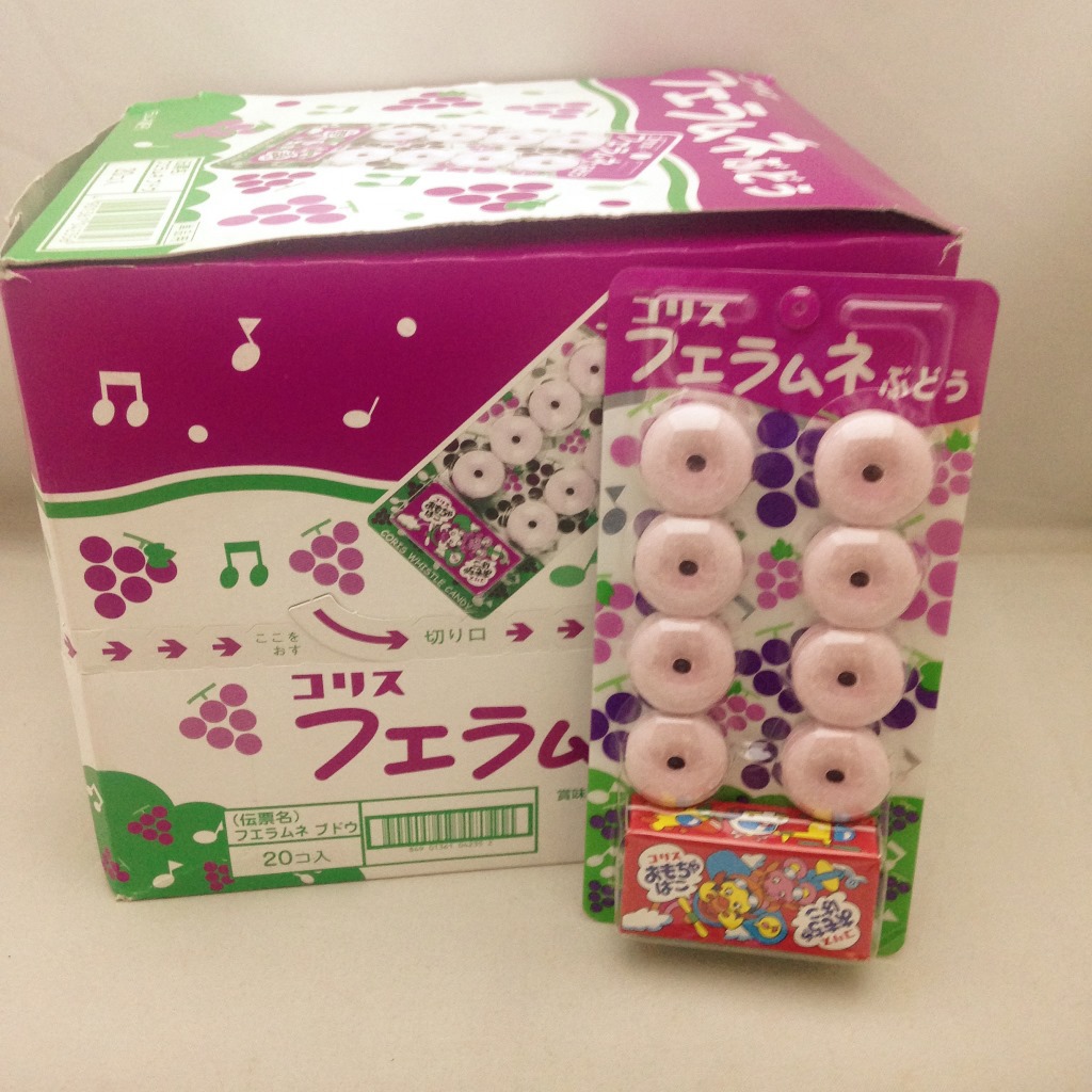 日本进口Coris可利斯口哨糖草莓/菠萝/葡萄8粒22g*20盒附送小玩具