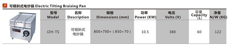 JZH-TS electric tilting frying pan 0004