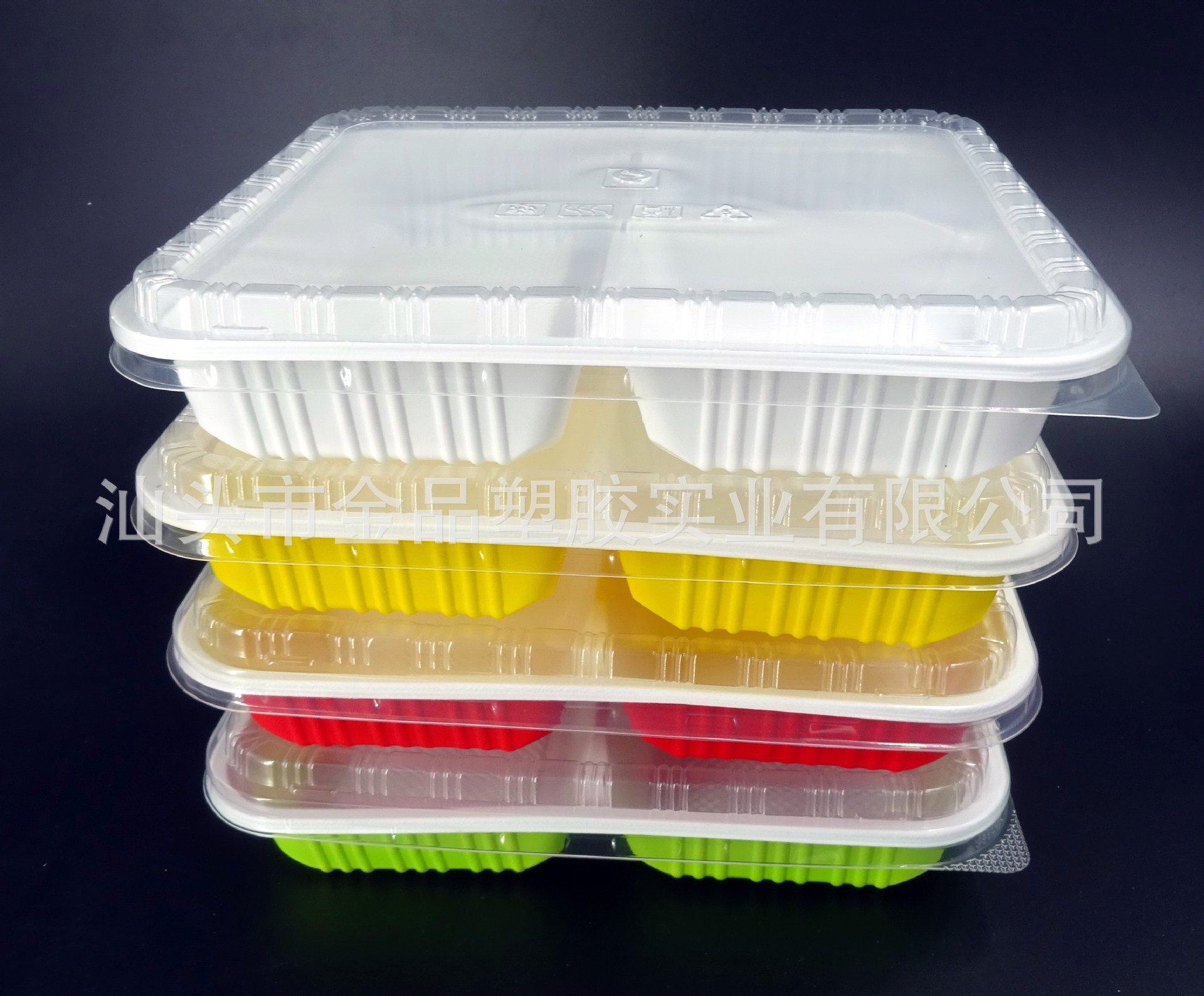 厂家生产pp透明一次性饭盒五格 pp高透明盖 可一起进微波炉加热