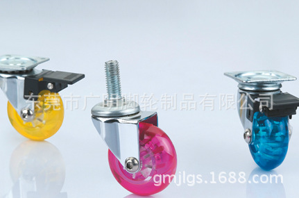 厂家生产直径1.5寸 2寸 3寸透明脚轮 彩色