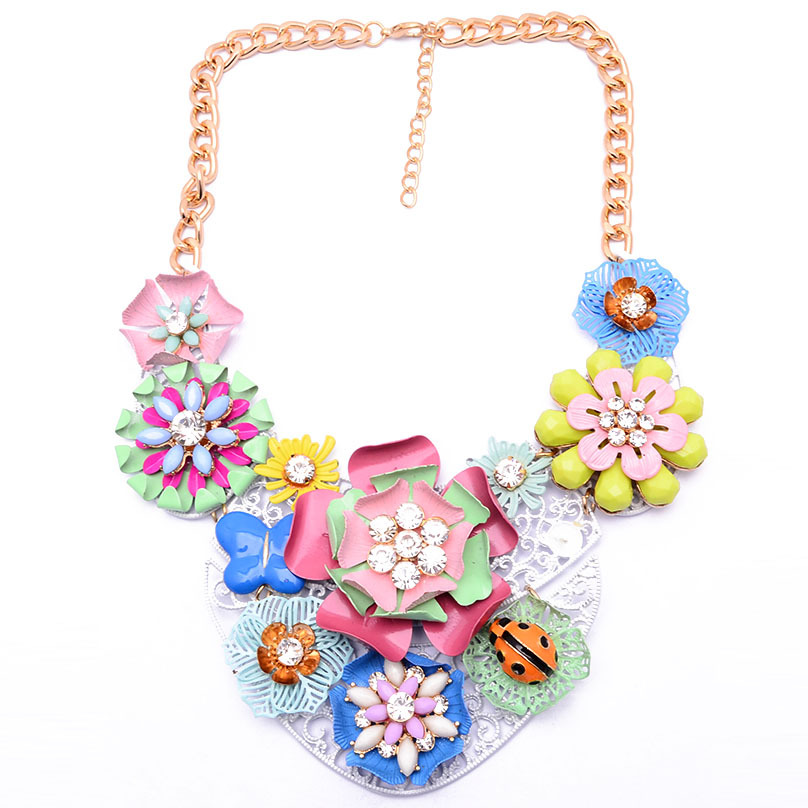 Occident alloy flowers necklace ( color ) NHJQ2518