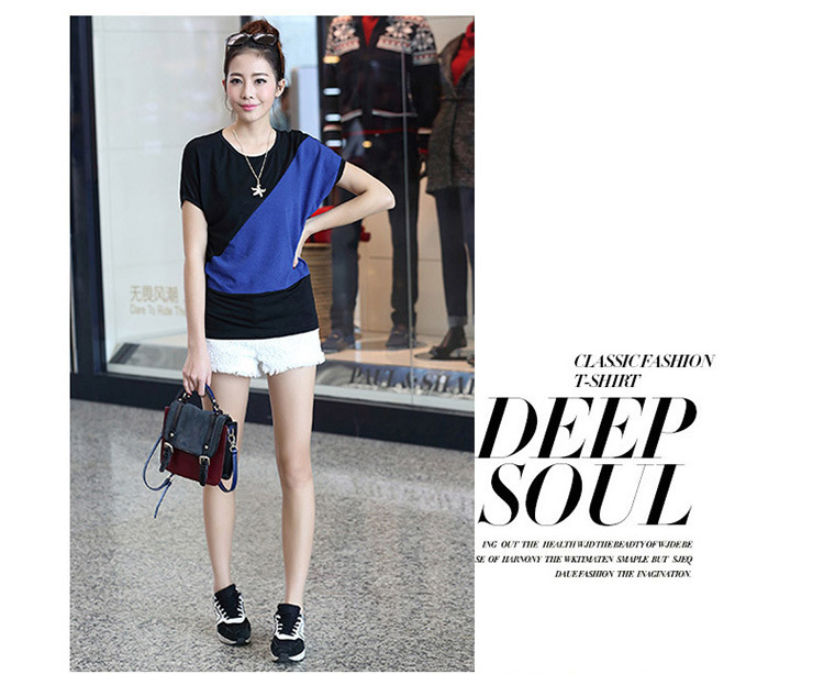 900撞色蝙蝠袖_13