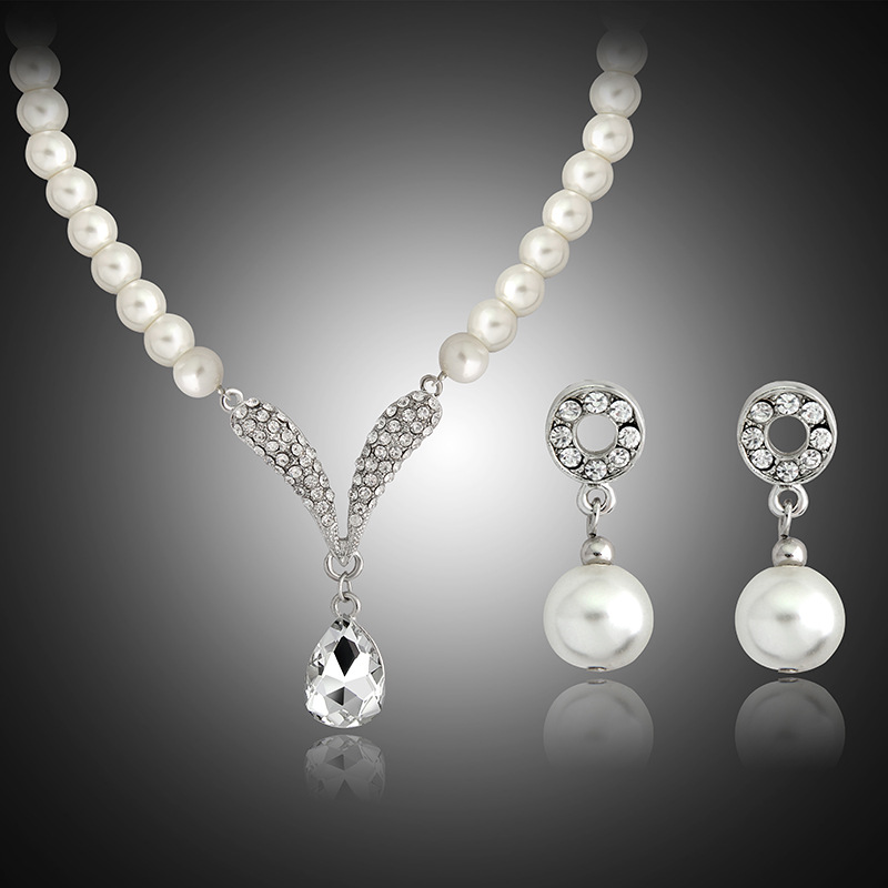 Korean of the Korean / Korean-style Rhinestone + Pearl sets NHDR0163