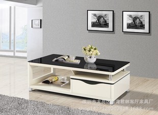 The whole nation enrols business tea table of 1.35 black and white toughened glass board type is con