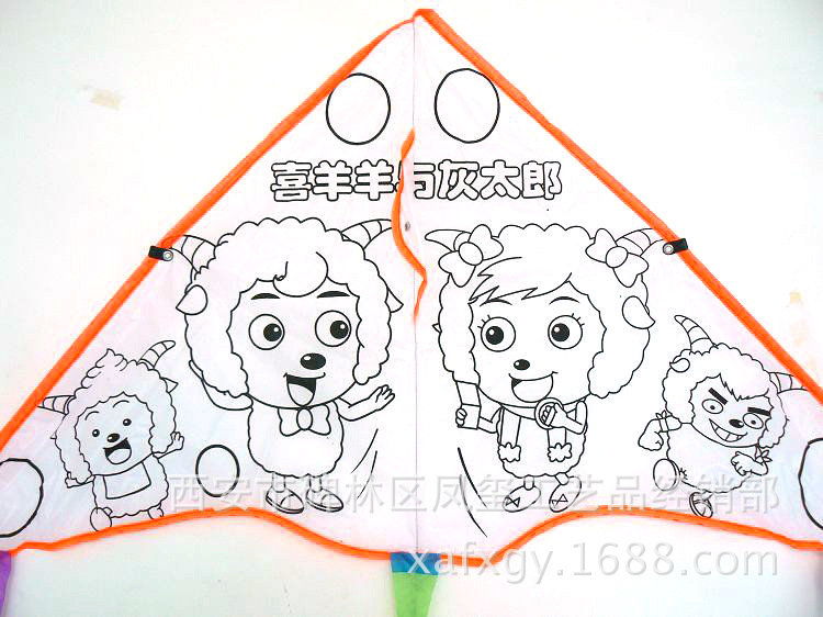 diy儿童绘画教学手绘活动风筝西安各种空白传统风筝批发定制