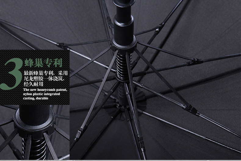 超大雨伞长柄伞 纯黑色雨伞 三人迎宾伞 高尔夫伞双层雨伞 定制伞