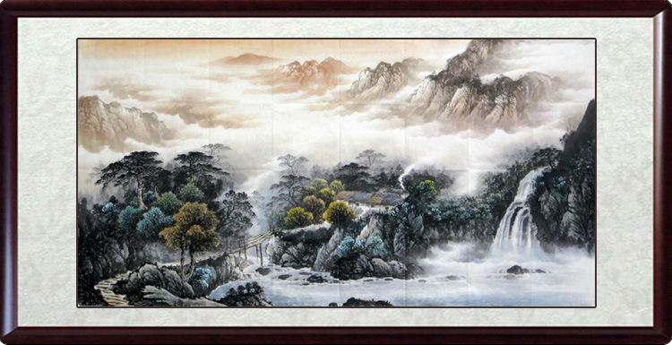 书画工艺品 国画 云水谣画坊纯手绘承诺临摹名人字画曾刚山水画六尺al