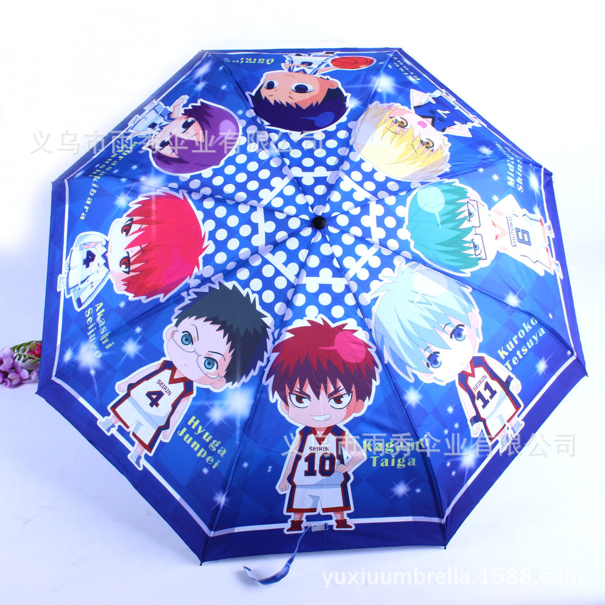 雨秀 三折卡通图案印刷雨伞 热转印日本雨伞 外贸雨