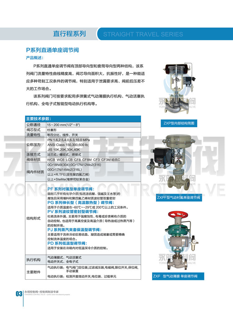 彩页-P系列单座调节阀