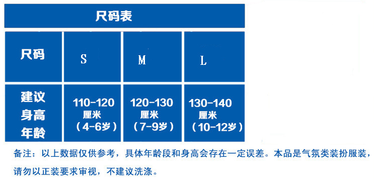 女兒款衣服尺寸