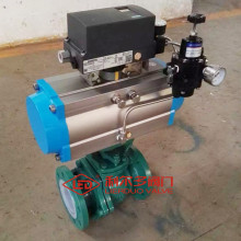 廠家直銷 Q641F46 氣動襯氟調節球閥 氣動襯氟球閥