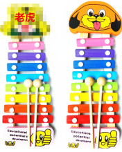 木制卡通款手敲八音琴 木質早教益智寶寶音樂啟蒙玩具